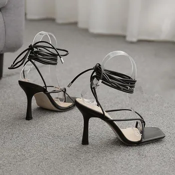 2021 Doamnelor Sandale Pantofi Pentru Femeie Papuci De Casă Nouă Vară De Moda De Design Curea Cruce Femei Sandale Tocuri V Shap Pantofi
