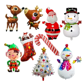 1 buc 2021 Crăciun Fericit Baloane de Dimensiuni Mari Moș crăciun, om de Zăpadă, Pom de Fericit Petrecere de Anul Nou Decorare Jucării pentru Copii Cadouri