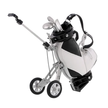 Deluxe Desktop Golf Sac de Stilou Set 3 Mini Golf Club Pixuri cu Sac de Golf Titular