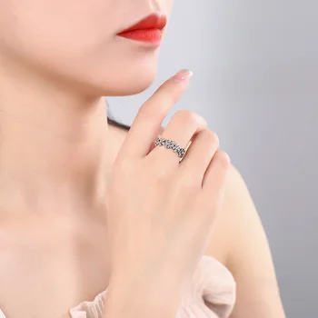 S925 argint inele pentru femei Bijoux flori Stil Simplu Multistrat Linie de Inele Pentru Femei Cadouri Mari Lanțuri de Inele