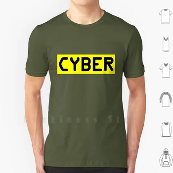 Cyber Tricou DIY Bumbac Dimensiuni Mari S-6xl Cyber Hacker Galben Negru Programator Tocilar Spațiu