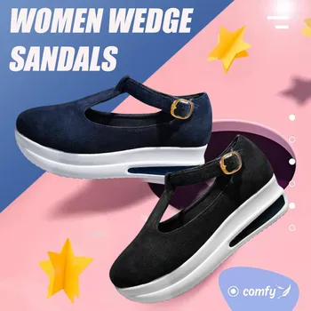 Nouă Femei Sandale Casual Doamnelor Pană Platforma Catarama Curea Sandale Pentru Femeie Papuci De Casă Degetele De La Picioare Deschise Petrecere De Moda De Sex Feminin Pantofi 2021