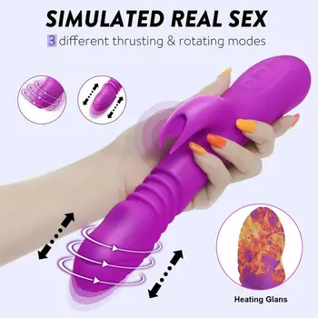 Încălzire Automata Impingandu-Vibrator Rabbit Vibrator Stimulator Clitoris Sex Mașină Femei Jucării Erotice Vagin Masaj Reîncărcabilă