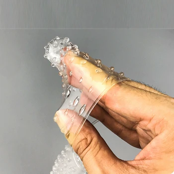 2-bucata Set de Cristal Spike Degetele Amoy Reutilizabile Prezervativ Jucărie de Sex Feminin Stimulator Clitoridian Vaginale Masturbari Jucărie Jucării Sexuale