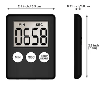 Super-Subțire LCD Ecran Digital Timer Bucătărie Pătrat de Gătit Conta în Sus Alarma Numărătoarea inversă Cronometru Somn Temporizador Ceas dropship