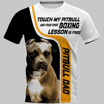 Dragoste Pitbull 3D Imprimate t-shirt Harajuku Streetwear tricouri Amuzante de Animale pentru Bărbați Pentru Femei Maneci Scurte Picătură de Transport maritim 01