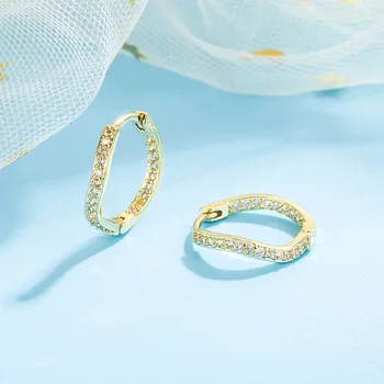 DIWENFU Aur de 14K cu Diamante Stud Cercel Bine Aros Mujer Oreja Fluture Neregulate Bizuteria Piatră prețioasă Aur de 14K Nunta Cercei Cutie