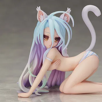 9CM Anime No Game No Life Shiro Pisica Figura Jucărie Fata Sexy de Colectie, Model Figurina PVC Acțiune Figura Model de Jucarii Cadou