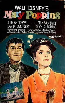 Mary Poppins 1964 FILM de EPOCĂ TABLĂ de METAL SEMN POSTER de PERETE PLACA