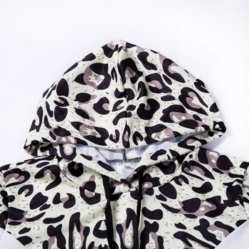 Hirigin 2020 Toamnă Lungă, Jachete Femei Hoodies Rochie de Leopard Hanorac cu Maneca Lunga, Hanorac Pulover feminin Uza topuri