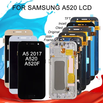 Catteny 5.2 inch A520 Display Pentru SAMSUNG Galaxy A5 2017 Lcd Cu Ecran Tactil Digitizer A520F de Asamblare Cu Cadru de Transport Gratuit