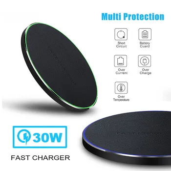 30W Qi Wireless Charger Pentru iPhone 12 11 Pro XS MAX XR X 8 Plus Samsung S10 S20 S21 Nota 20 10 USB-C de Încărcare Rapidă Wireless Pad