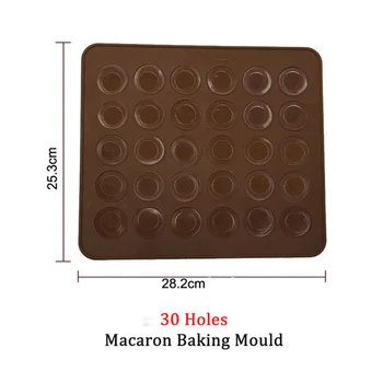 30 De Găuri Macaron Silicon Tort Mucegai Silicon Mat De Copt Mat Copt Diy Tort Mousse De Ciocolata De Copt Mucegai Modelare Decor