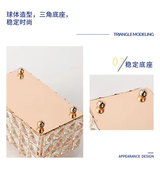 Creatoare de moda de cristal cutie de tesut stil European toaletă țesutului caseta de pompare cutie de uz Casnic cutie de depozitare șervețel de hârtie cutie