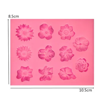 1BUC 3D Mucegai Instrumente de Floarea soarelui, Flori de Trandafir Forma de Silicon Mucegai Tort de Frontieră DIY Decorare de Ciocolata Ambarcațiuni Lut Polimeric Meserii