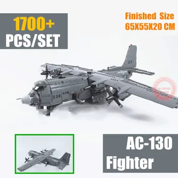 Noi 1713PCS Jucării Militare AC-130 de Război A10 Atac Luptător Airforce Avion Tehnice SWAT Cifre Idee Bloc Caramida Copil Cadou
