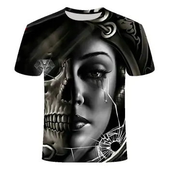 2021 nouă navă 3D imprimate T-shirt pentru bărbați pentru femei tricou punk stil de top tricouri skull t shirt gotic tricou din asia marimea 6XL sport