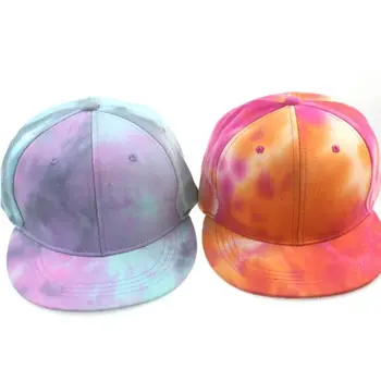 Unisex Gradient Tie-Dye Tipărite Capac De Baseball Harajuku Plat Cu Boruri Vizieră De Protecție Solară Hip Hop Sport În Aer Liber Snapback Hat
