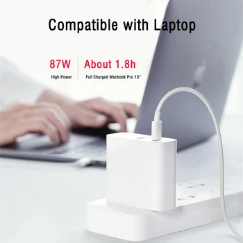 ITINIT C6 87W USB C PD Laptop Încărcător Adaptor de Alimentare cu Tip C Cablu de Încărcare pentru 2020, Noul MacBook Pro Air 12 13 15 16 inch