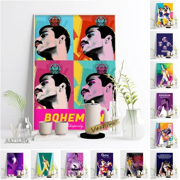 Queen Freddie Mercury Pop Art Print Poster Sexy Cântăreață De Muzică Coperta Revistei Decor Bar, Pub, Club De Autocolante De Perete Fanii Colecție Cadou