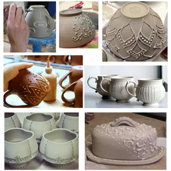 50ml de Artă Ceramică Stoarce Lut Sticla Multi-ac Linie Punct Textura Efect Creative de Decorare DIY Lut Ceramică Instrument de Pictură