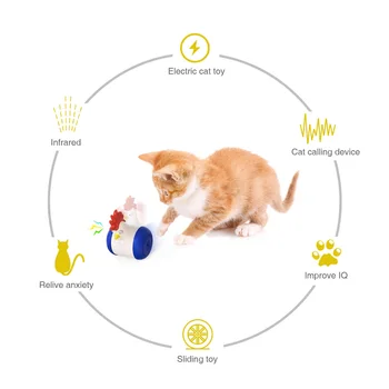 Automat LED Laser Pisica Jucarii Interactive Chițăit Jucărie Inteligentă Teasing Animale de companie Pahar Echilibrat Roata animale de Companie Electronice pentru Toate Pisicile