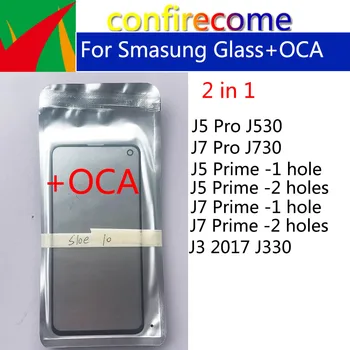 10buc\Mult Pentru Samsung J5 J7 Pro J530 J730 J3 2017 J330 Ecran Tactil J5 Prim-G570 J7 Prim Exterior de Sticlă cu OCA lamelat incleiat