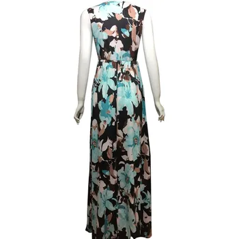 Moda 2021 Femei fără Mâneci Florale Imprimare Maxi rochie cu Buzunare fără Mâneci Florale Imprimare Maxi rochie Bodycon În stoc