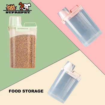 SUPREPET 2.5 L de Plastic, Mâncare pentru Câini Recipient Cu Paharul de Măsurare Pet Feeder Pisici Produse pentru Animale de companie Mare Capacitate de Stocare Containere