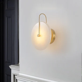 Nordic Lux Post-moderne Rășină de Cupru Lampă de Perete Rotund Simplu Baie Corpuri de iluminat Living Fundal Culoar de Studiu Dormitor