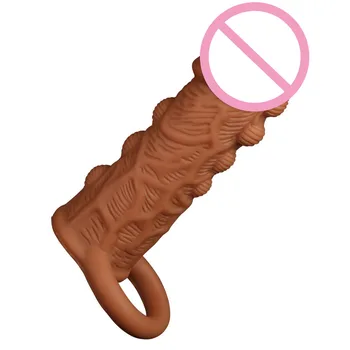 Silicon Lichid Penis Sleeve Extender Gros Prezervative Reutilizabile Marirea Penisului Inele Penis Masaj Extender Penis Artificial Jucarii Sexuale Pentru Barbati