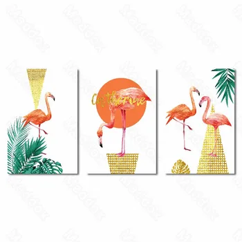 Încă De Viață Model De Moda Moderne Mici Proaspete Simplu Decor Acasă Animale Flamingo Camera De Zi Dormitor Pictură Murală