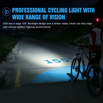2021 TrustFire D2R 450Lm LED Biciclete Lumina Construi In Baterie Reîncărcabilă Litiu Tip C de Încărcare Biciclete Flash Cu Indicator de Putere