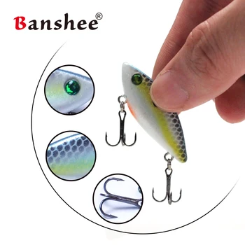 Banshee 6Pcs fără buze Atrage Set Momeli Pentru Biban Rattle Momeala Crankbaits Momeli de Pescuit Zăngănit Și Vib Pentru Iarna 4cm 4.8 g