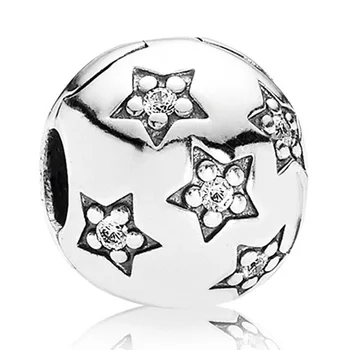Shimmering Rose Heart Twinkle Star Glob Floral Daisy Clip Farmec se Potrivesc de Moda Brățară de Argint 925 Margele Bijuterii DIY