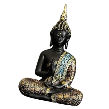 Așezat Statuia Lui Buddha Meditând Armonie Pace Sculptura Rășină Ornamente Auto