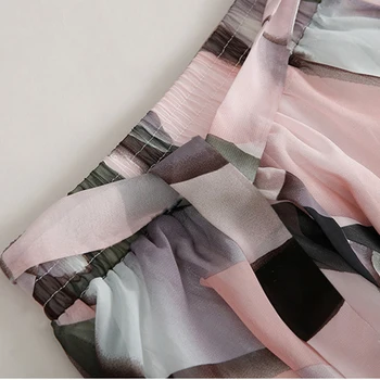 Femei Talie Mare Sifon Dantela-Up Midi Fusta Elegant Florale De Imprimare De Moda Coreeană 2021 Roz Fuste Casual De Vara Alb Streetwear