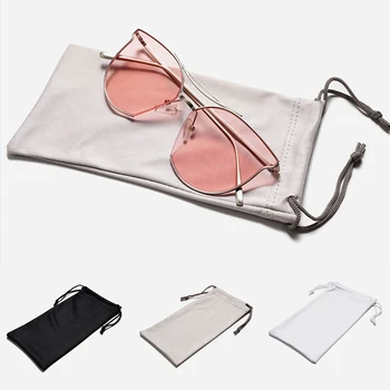 Modă de Culoare Solidă ochelari de Soare, Geanta de Călătorie Portabil Cordon Ochelari Husă de Pânză Moale Pungă de Protecție Ochelari de Accesoriu 18*10cm