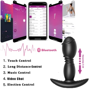 Jucarii sexuale Bluetooth Dildo Vibrator pentru Bărbați APP Control de la Distanță Vibrator Big Butt Plug Prostata Masturbator aparatul de Masaj Erotic pentru barbati