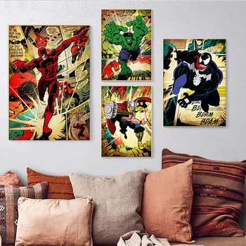 Marvel Avengers Panza Pictura Spiderman super-Erou de benzi Desenate, Poster, Postere si Printuri de Arta de Perete Imaginile pentru Camera Decor Acasă