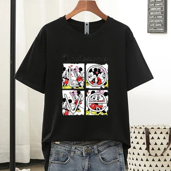 Disney Anime Tipărite Mouse-ul T Shirt pentru Femei 90 Estetice Dragoste tricou Harajuku Topuri Tricou Drăguț Scurt Maneca Tricou Tricouri de sex Feminin