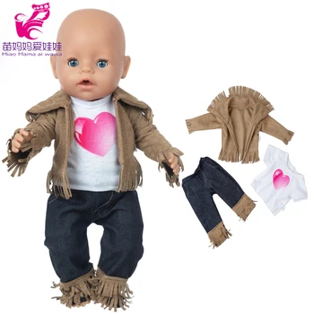 40cm Renăscut Baby Doll Haina de 18 Inch Fata de Păpuși Haine de Cowboy Jachete Jucării Haine