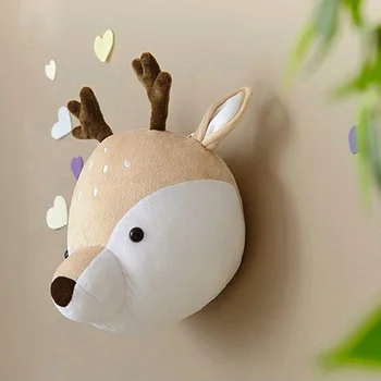Stil Nordic Umplute Cap De Animal, Animal Papusa Casa Decor Jucărie Drăguț Decorare Perete Realiste Amuzant Tipărite Dormitor Copii Creative
