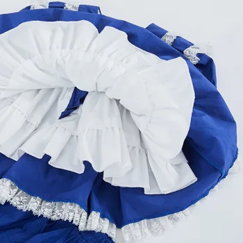 2 BUC Fetita Vară Lolita Rochie de Printesa pentru Ziua de nastere Fata Rochii de Partid 2021 Copii Albastru Vintage spaniolă Mingea XW005