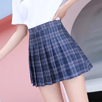 În 2020, Noi Femeile Școală de Fete Sexy, Drăguț coreeană Talie Mare Carouri Fusta Mini cu Fermoar-linie cutat fusta de Vara Femei Fuste