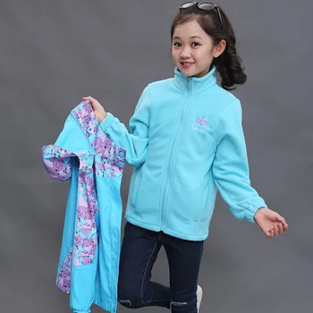 Noi Caldă Polar Fleece Jacket 2 buc Pentru fata de copil haine de Iarnă de Toamnă Impermeabil, Hanorac Copii cu gluga pentru Copii Îmbrăcăminte exterioară