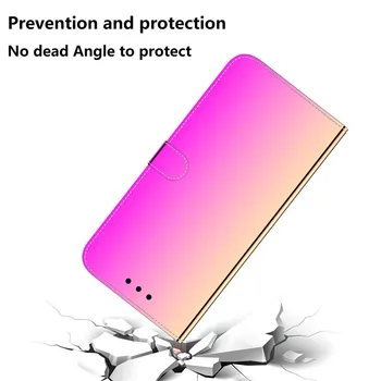 Lux la Șocuri Oglinda din Piele de Caz Pentru Huawei P30 P40 Lite Pro Protecție Portofel Telefon Cover Pentru Huawei Nova 6SE 4E 7i Cazuri
