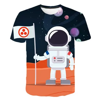 Imprimare 3D Astronauți Spațiu tricou Cool Boy Harajuku Girls Fashion Scurte T-shirt Streetwear Haine pentru Copii Bluze Adolescente Tee