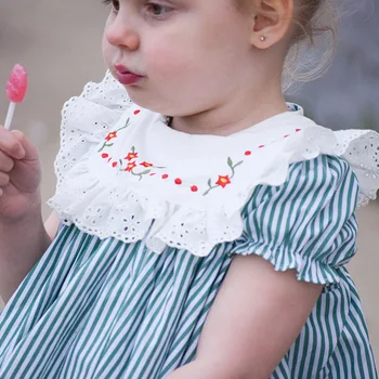 2020Summer Copilul Stil European și American Rochia cu Dungi Rochie cu Bule pentru Copii Haine Copii-Rochii pentru Fete