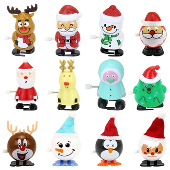 12Pcs Ceasul Dans Toy Pom de crăciun Moș Crăciun om de Zăpadă, Reni Clockwork Jucărie Ornamente de Crăciun